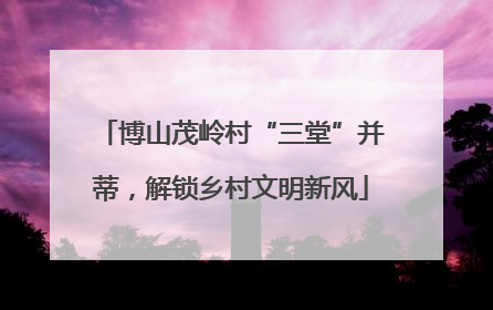 博山茂岭村“三堂”并蒂，解锁乡村文明新风